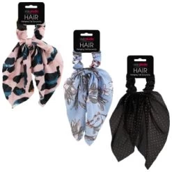 Style Studio Hair Scrunchy - Cream Plisse -Health And Beauty Stores 353039 hanging hair scunchie group 2