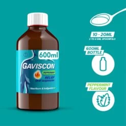 Gaviscon Original Peppermint 600ml 8 Gaviscon Original Peppermint 600ml -Health And Beauty Stores 358985 gavison liquid peppermint 600ml 3