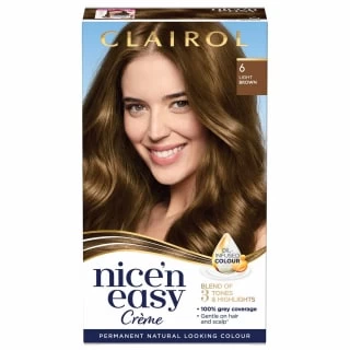 Clairol Nice'n Easy Creme Permanent Hair Dye - 6 Light Brown 3 Clairol Nice'n Easy Creme Permanent Hair Dye - 6 Light Brown