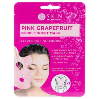 Skin Techniques Pink Grapefruit Bubble Sheet Mask 3 Skin Techniques Pink Grapefruit Bubble Sheet Mask