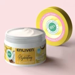 Enliven Hydrating 3-in-1 Hair Mask 350ml - Banana & Coconut -Health And Beauty Stores 384888 enliven mask 350ml banana coconut 3