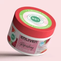 Enliven Softening 3-in-1 Hair Mask 350ml - Watermelon & Pomegranate -Health And Beauty Stores 384891 enliven mask 350ml watermelon pomegranate