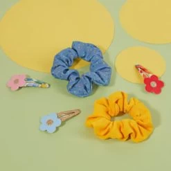Ella Style Scrunchies 2pk - Blue & Gold 10 Ella Style Scrunchies 2pk - Blue & Gold -Health And Beauty Stores 385596 ella style hair accessories 2