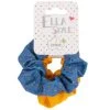 Ella Style Scrunchies 2pk - Blue & Gold -Health And Beauty Stores 385596 ella style hair accessories 2pk scrunchies