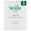 Simple Sensitive Skin Soap Bars 6pk -Health And Beauty Stores 397913 simple pure soap for sensitive skin 6 bars